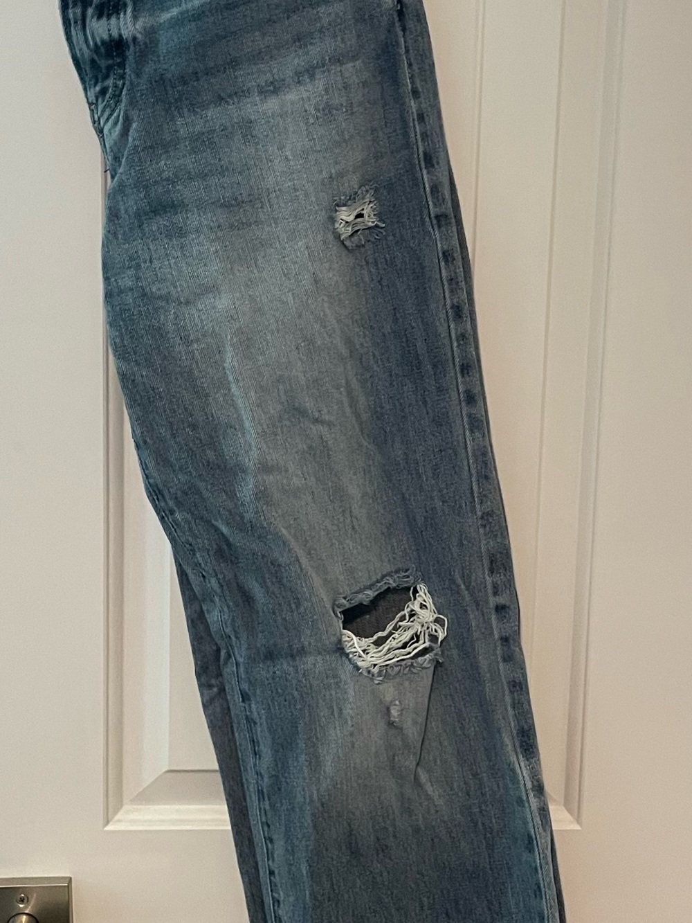 KanCan Women's Light Blue Distressed Wide Leg Jeans